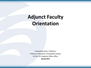 Adjunct Faculty Orientation - Tidewater Community College
