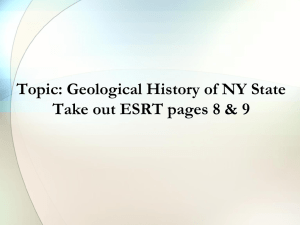 Topic: Geological History of NY State Take out ESRT pages 8 & 9