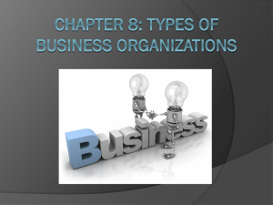 Chapter 8: Types of Business Organizations