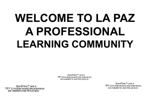 welcome to la paz a professional learning community