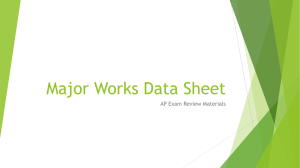 Major Works Data Sheet