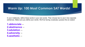 Warm Up: 100 Most Common SAT Words!