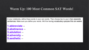 Warm Up: 100 Most Common SAT Words!