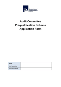 Audit Committee Prequalification Scheme