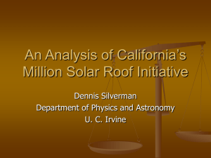 An Analysis of California's Million Solar Roof Initiative