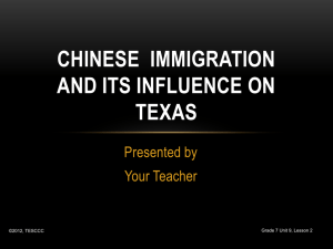 Chinese Immigration in Texas