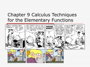Chapter 9 Calculus Techniques for the Elementary Functions