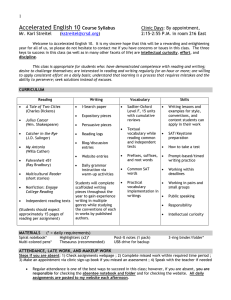 Accelerated English 10 - Council Rock School District