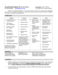 Accelerated English 10 - Council Rock School District