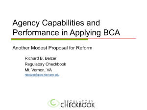 Agency Capabilities and Performance in Applying BCA: Another