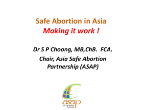 Safe Abortion in Asia Making it work