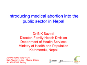Introducing medical abortion into the public sector in Nepal