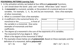 Polynomial Patterns Learning Task