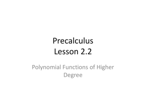 Precalculus Lesson 2.2