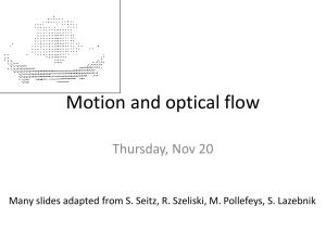 Motion and optical flow