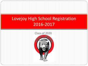 Lovejoy High School Registration 2010-2011