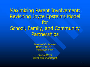 Joyce Epstein Model for School, Family, and Community Partnerships