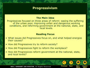Lesson 16-1: Progressivism