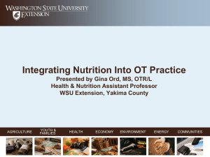 Integrating Nutrition Into OT Practice - Slides