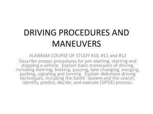 Driving Procedures and Maneuvers
