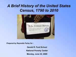 A Brief History of the United States Census, 1790 to 2000