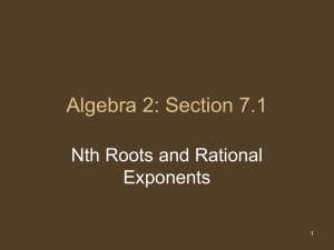 Algebra 2: Section 7.1