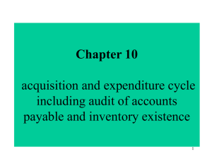 Chapter 10 acquisition and expenditure cycle including audit of
