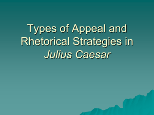 Appeals and Rhetorical Strategies in Julius Caesar