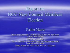 Report NCC Chair Elect Election - North American Coordinating