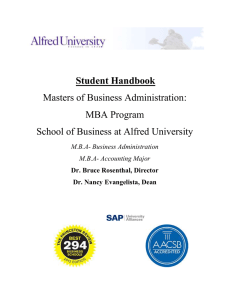 MBA - Alfred University, College of Business