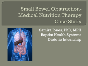 Small Bowel Obstruction-Medical Nutrition Therapy Case Study