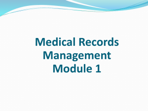 Chapter Fourteen Medical Records Management