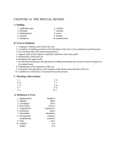 CHAPTER 14: THE SPECIAL SENSES A. Spelling 1