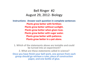 Bell Ringer #2 August 29, 2012