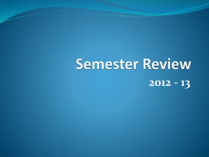 Semester Exam Review