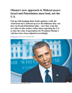 Obama's New Approach to Mideast Peace: Israel and Palestinians