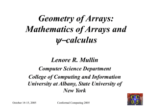 Geometry of Arrays - University at Albany