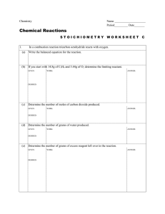 Stoichiometry Worksheet C