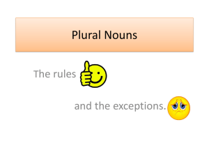 Plural Nouns - Blair Community Schools