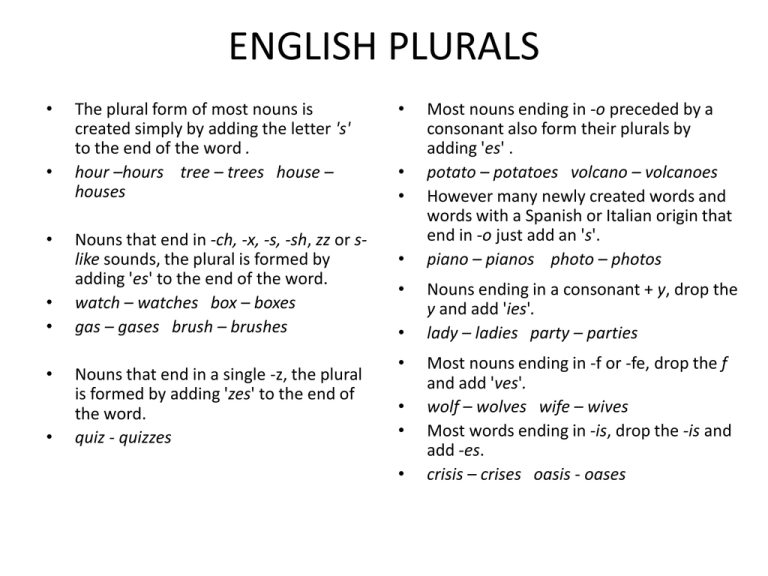 essay plural ingles