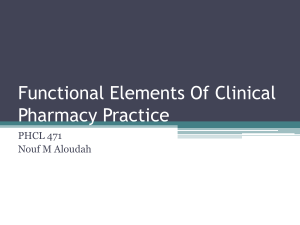 Functional Elements Of Clinical Pharmacy Practice