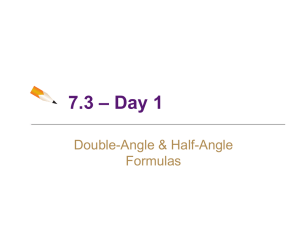 Double-Angle Formulas