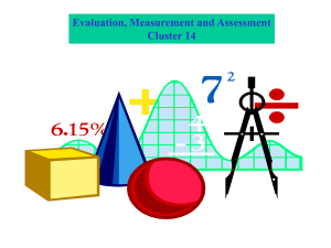 Evaluation, Measurement and Assessment Cluster 14