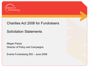 Charities Act 2006 for Fundraisers, Solicitation Statements