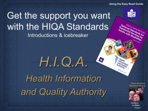 The Self Advocacy Guide to HIQA