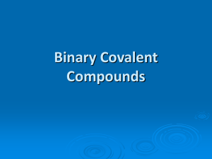 Covalent Compounds Formula to Name