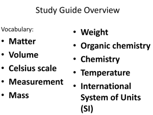 Chem Test 1 Study Guide Overview