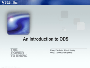 An Introduction to ODS