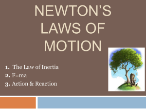 Newton's Laws of Motion - Madison County Schools