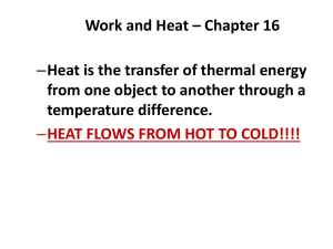Work and Heat * Chapter 16